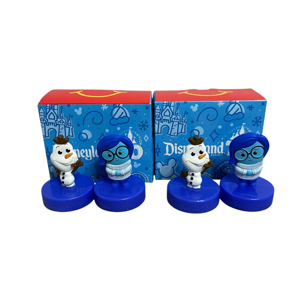 MCDONALD'S Disneyland 70th Happy Meal Olaf Sadness Figures Lot 2 Boxes 2025